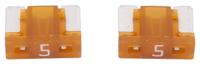 Dresselhaus "mini" zekering bananenstekker mini-fuse 5a/ 2 pcs. low profile/ light brown