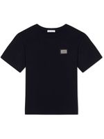 Dolce & Gabbana Kids t-shirt en coton à patch logo - Noir - thumbnail