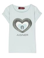 Aigner Kids t-shirt en coton à logo imprimé - Bleu - thumbnail