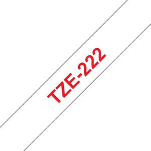 Labeltape Brother TZe, TZ TZe-222 Tapekleur: Wit Tekstkleur:Rood 9 mm 8 m