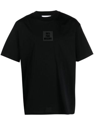 Moschino t-shirt en coton à patch logo - Noir