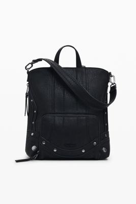 Kleine rugzak met patchwork in leerlook - BLACK - U