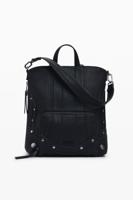 Kleine rugzak met patchwork in leerlook - BLACK - U