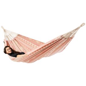 Eenpersoons hangmat - 300x140cm - Roze - 120kg draagkracht- 100% katoen - binnen & buiten