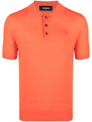 DSQUARED2 polo en laine à logo brodé - Orange