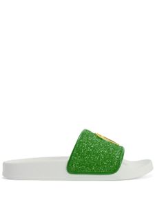 Giuseppe Zanotti claquettes Brett à paillettes - Vert