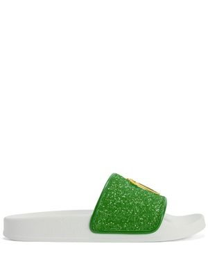 Giuseppe Zanotti claquettes Brett à paillettes - Vert