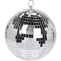 2x Grote zilveren disco kerstballen discoballen/discobollen glas/foam 18 cm - thumbnail