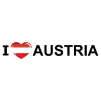 Sticker - I love Austria - 19 x 4 cm - oostenrijk - landenthema