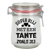 Cadeau voorraadpot - tante - glas - 10 x 7 cm - 720 ml - verjaardag cadeau - snoeppot Cadeau voorraadpot - tante - glas - 10 x 7 cm - 720 ml - verjaardag cadeau - snoeppot