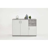 Commode Albi - betonkleur/wit - 120,5x83x35 cm - Leen Bakker - thumbnail