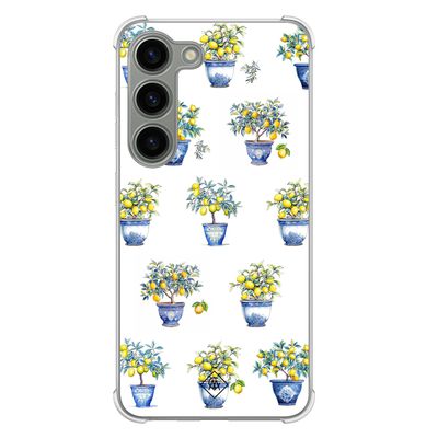 Samsung Galaxy S23 siliconen shockproof hoesje - Lemon trees