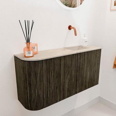 Toiletmeubel Mondiaz Joya Dlux | 81.6 cm | Meubelkleur Shadow | Faye wastafel Frappe Wasbak Rechts | Zonder kraangat(en)