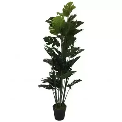 Kunst gatenplant 'monstera' met pot - h140cm