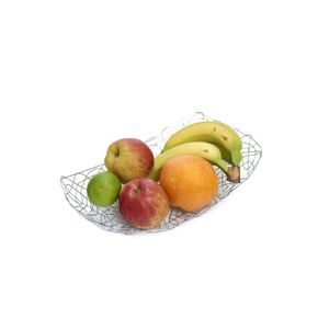 Fruitschaal/fruitmand rechthoekig zilver metaal 33 x 19 cm