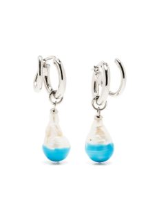 Panconesi boucles d'oreilles Stella serties de perles - Argent