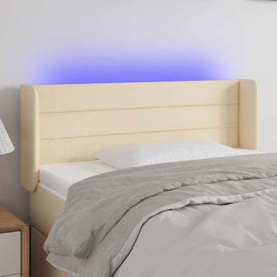 Hoofdbord LED 93x16x78/88 cm stof crèmekleurig
