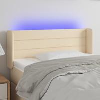 Hoofdbord LED 93x16x78/88 cm stof crèmekleurig