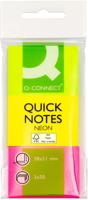 Q-CONNECT Quick Notes, ft 38 x 51 mm, 50 vel, etui van 3 blokken in neonkleuren