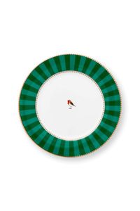 Pip Studio Love Birds Ontbijtbord Strepen Groen 21cm