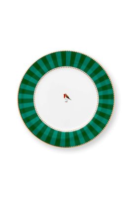 Pip Studio Love Birds Ontbijtbord Strepen Groen 21cm