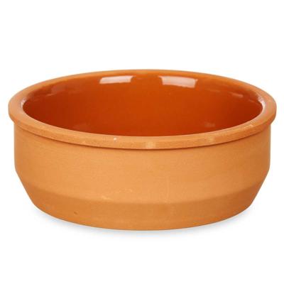 Tapas/creme brulee serveer schaaltjes - set van 6x - terracotta - bruin - 12 x 4 cm