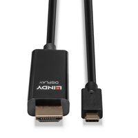 LINDY 43317 USB-C-displaykabel Aansluitkabel USB-C stekker, HDMI-A-stekker 10.00 m Zwart 4K UHD - thumbnail