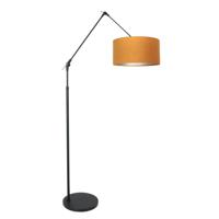 Steinhauer Landelijke vloerlamp Prestige Chic zwart met goud velvet 8117ZW