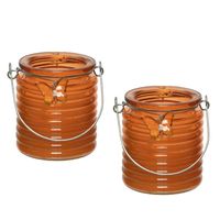 Citronella kaars - 5x - in windlicht - oranje - 20 branduren - citrusgeur