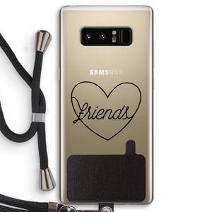 Friends heart black: Samsung Galaxy Note 8 Transparant Hoesje met koord