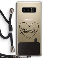 Friends heart black: Samsung Galaxy Note 8 Transparant Hoesje met koord