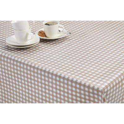 Bellatio Design tafelzeil boerenruit - beige/wit - PVC - 140 x 300 cm