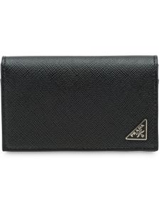 Prada porte-cartes en cuir Saffiano - Noir