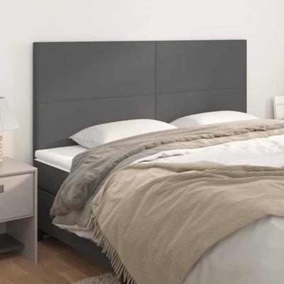 Hoofdborden 4 st 80x5x78/88 cm kunstleer grijs