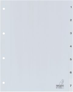 Tabbladen Kangaro 4-gaats G407C 1-7 genummerd grijs PP