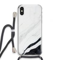 Elegante marmer: iPhone X Transparant Hoesje met koord