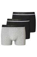 Schiesser Boxershorts 95/5 zwart - grijs 3-pack - thumbnail