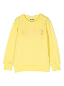 Moschino Kids sweat en coton à logo imprimé - Jaune