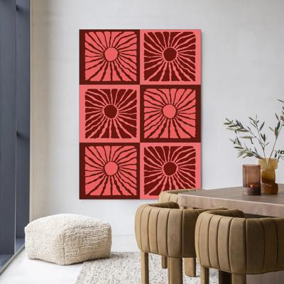Urban Cotton Wandkleed 'Suns In Pink' 110 x 145cm in Frame - black