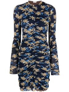 DVF Diane von Furstenberg Azula Paris floral-pattern reversible minidress - Bleu