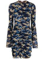 DVF Diane von Furstenberg Azula Paris floral-pattern reversible minidress - Bleu - thumbnail