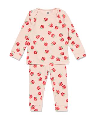 HEMA Baby Meegroeipyjama Framboos Roze (roze)