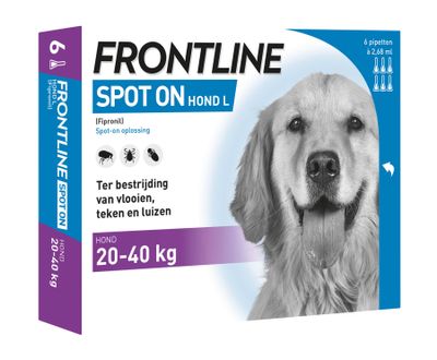 Frontline spot-on anti-vlooienmiddel voor de hond L / 20-40 kg 6 pipetten