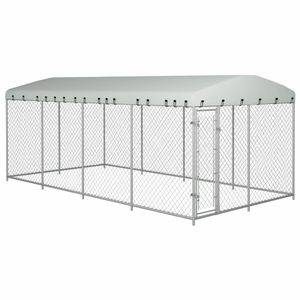 VidaXL Hondenkennel voor buiten met dak 7,6x3,8x2,3 m