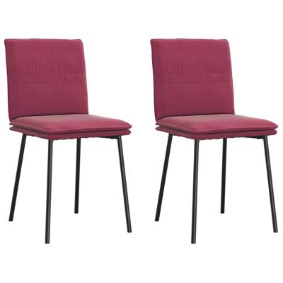 Eetkamerstoelen 2 st fluweel wijnrood
