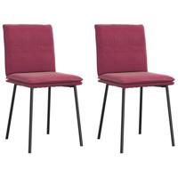 Eetkamerstoelen 2 st fluweel wijnrood