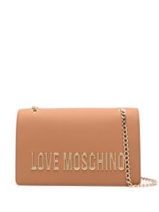 Love Moschino sac porté épaule en cuir à plaque logo - Tons neutres