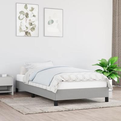 Bedframe zonder matras 80x200 cm stof lichtgrijs