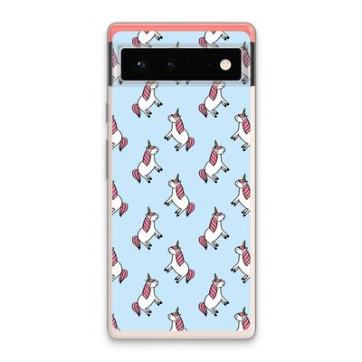 Eenhoorns overal: Google Pixel 6 Transparant Hoesje