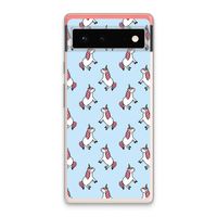 Eenhoorns overal: Google Pixel 6 Transparant Hoesje